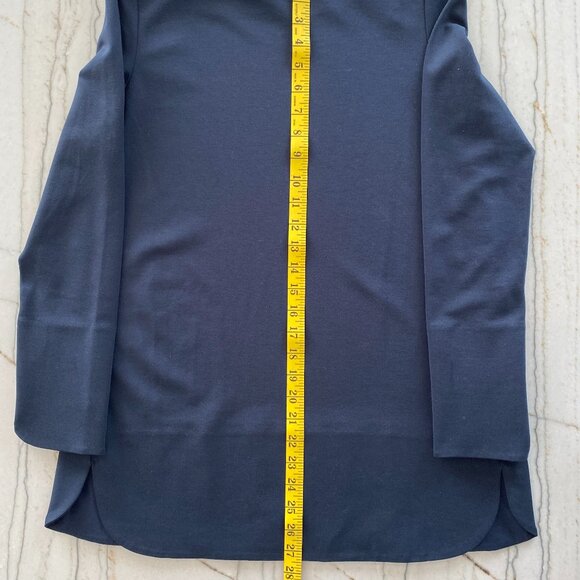 COS Navy blue tunic tulip hem Sz S contemporary classic versatile - Picture 8 of 10